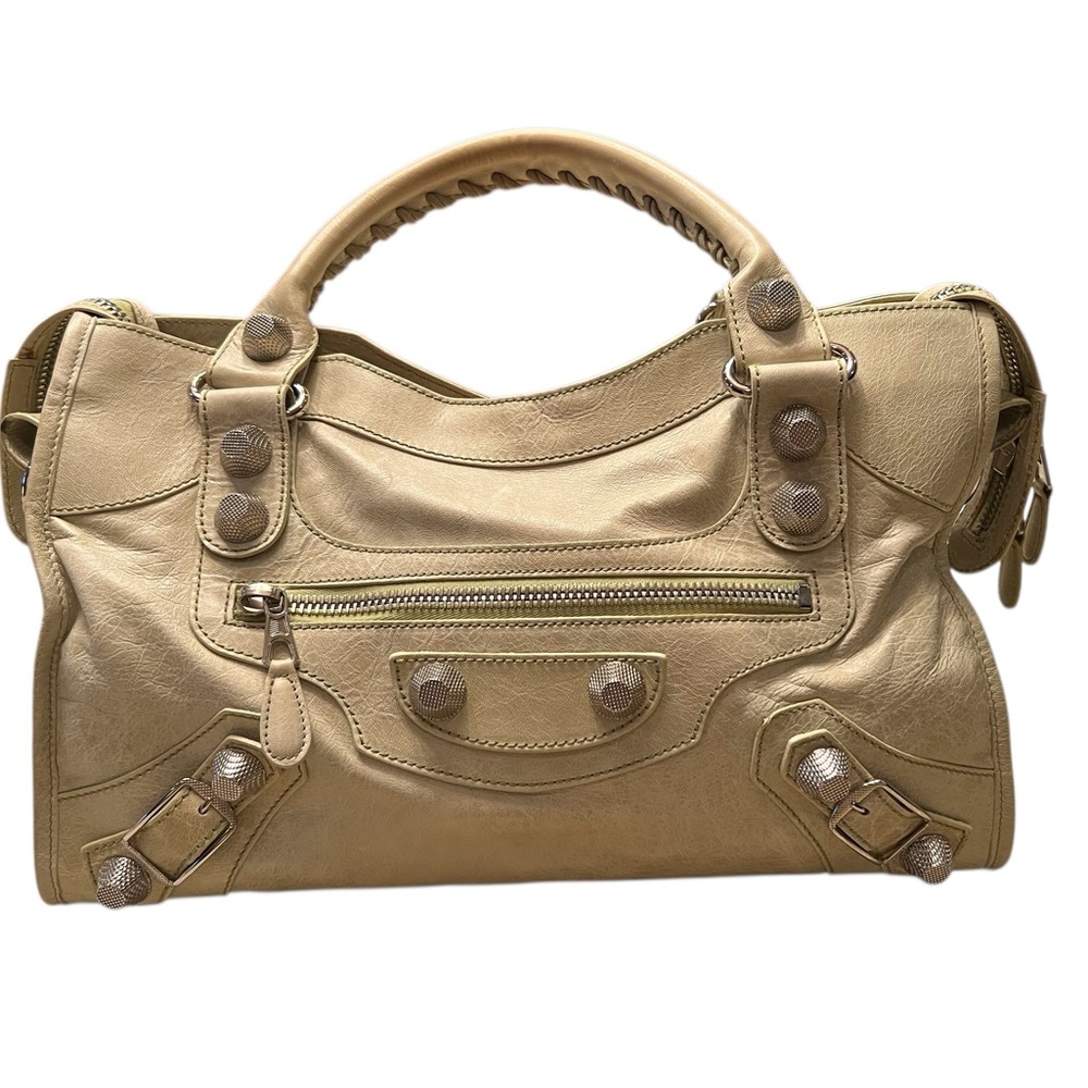 Balenciaga Light Green City Giant Stud Bag